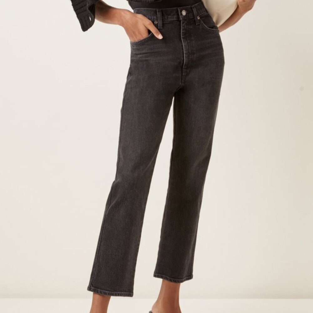 Agolde Pinch Stretch High-Rise Cropped Kick-Flare Jeans